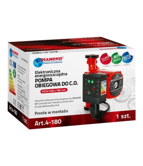 POMPA DO C.O.ELEKTRONICZNA ENERGOOSZCZĘDNA RS25/40EL/180MM