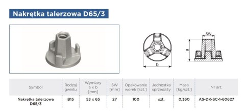 NAKRĘTKA TALERZOWA D65/3