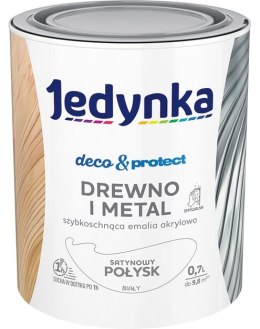 JEDYNKA DECO&PROTECT DREWNO I METAL SATYNA BIAŁY 0,7L