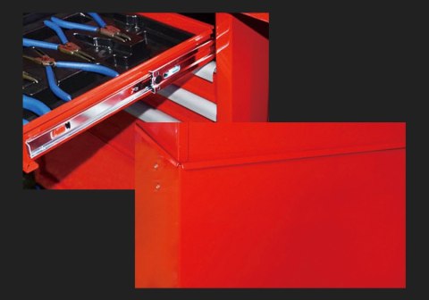 WÓZEK WARSZTATOWY 8 SZUFLAD + 190 NARZĘDZI CZERWONY