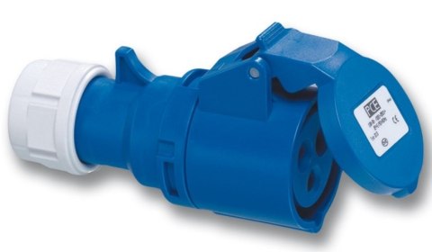 GNIAZDO PRZENOŚNE JEDNOFAZOWE GUMOWE IP44 3P 16A 230V TWIST