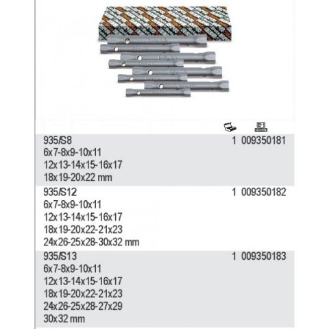 KPL.KLUCZY RUROWYCH DWUSTR.6-22MM 8 SZTUK