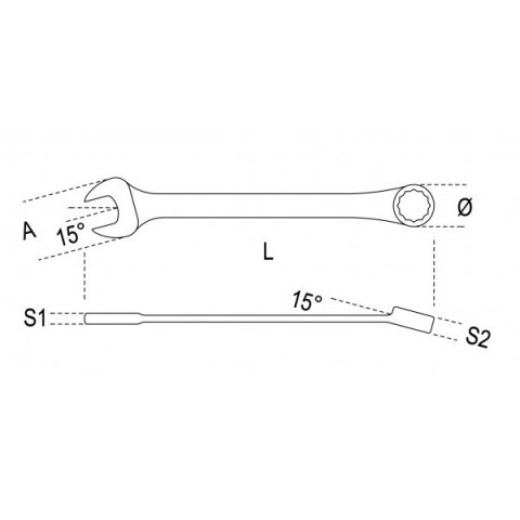 KLUCZ PŁASKO-OCZKOWY NIEISKRZĄCY 32MM