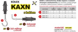 KOŁEK ROZPOROWY WSZECHSTRONNY KAXN 6 HAK PROSTY 3.5/P