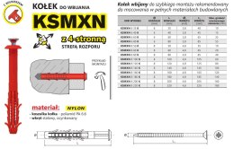 KOŁEK SZYBKI MONTAŻ Z KOŁNIERZEM KSMXN 6*60MM