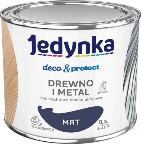 JEDYNKA DECO&PROTECT DREWNO I METAL MAT GRANATOWY 0,2L