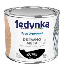 JEDYNKA DECO&PROTECT DREWNO I METAL SATYNA CZARNY 0,2L