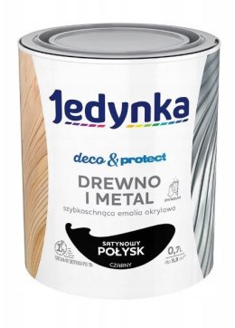 JEDYNKA DECO&PROTECT DREWNO I METAL SATYNA CZARNY 0,7L