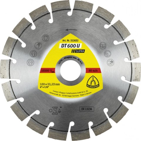 TARCZA DIAMENTOWA SEGMENTOWA DT600U 125MM 322631