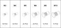 ZESTAW NITONAKRĘTEK STALOWYCH M3- M10, 150SZT