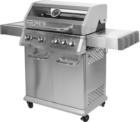 GRILL GAZOWY 4+1 STAL NIERDZEWNA 14.2KW, SZYBA