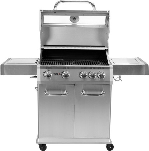 GRILL GAZOWY 4+1 STAL NIERDZEWNA 14.2KW, SZYBA