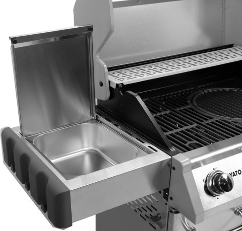 GRILL GAZOWY 4+1 STAL NIERDZEWNA 14.2KW, SZYBA