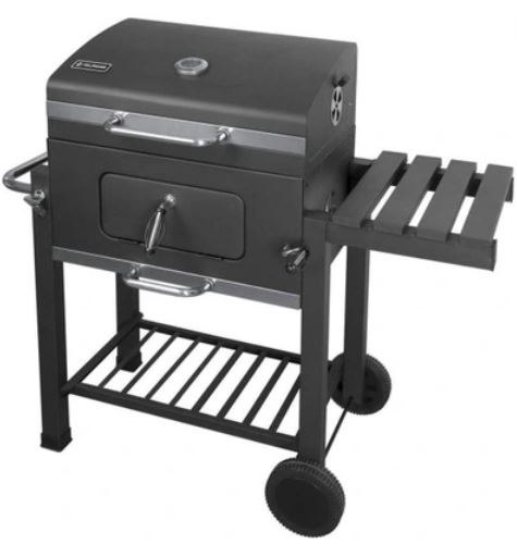 GRILL WĘGLOWY KULISTY Z WÓZKIEM