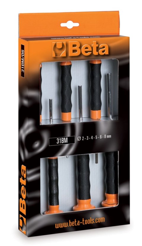 KOMPLET WYBIJAKÓW CYLINDRYCZNYCH Z RĘKOJEŚCIĄ 6SZT