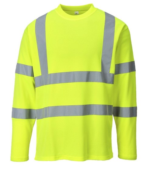 KOSZULKA T-SHIRT OSTRZEGAWCZA ŻÓŁA DŁ.RĘKAW S278 ROZ. M