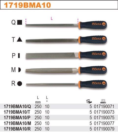 KPL. PILNIKÓW PÓŁGŁADZIK 10'-250MM Z RĘKOJEŚCIĄ