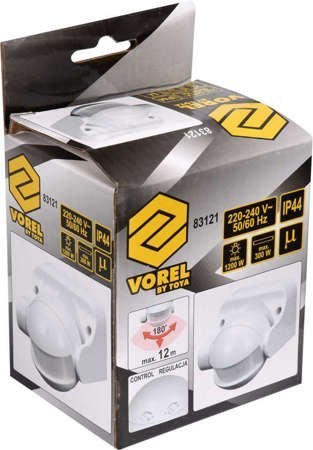 CZUJNIK RUCHU PIR IP44 BIAŁY