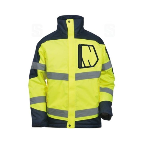 KURTKA OSTRZEGAWCZA OCIEPLANA ŻÓŁTO-GRAN.L