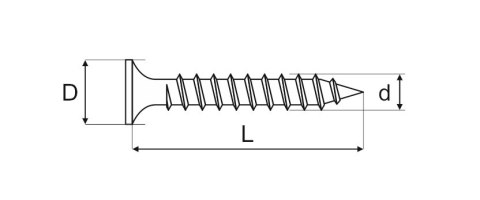 WKRĘT DO DREWNA OCYNK ŻÓŁTY 3.5*35MM