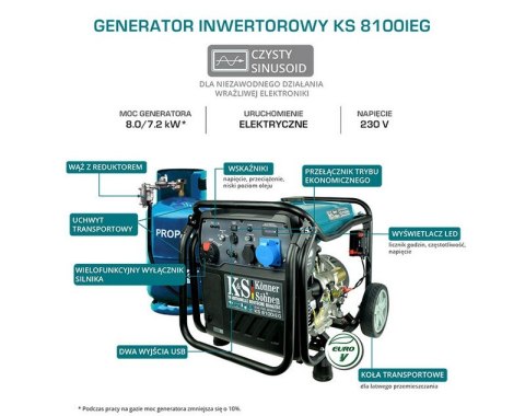 AGREGAT INWENTOROWY 8.0 KW BEZNYNA/GAZ