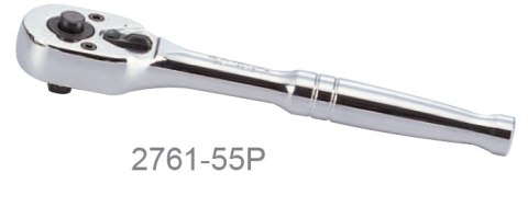 GRZECHOTKA 1/4 140MM 24 ZĘBY CHROM, UCHWYT POLER. PRZYCISK