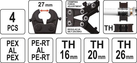 PRASKA HYDRAULICZNA RĘCZNA DO ZACISKANIA ZŁĄCZEK PEX-AL-PEX