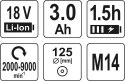 SZLIFIERKA KĄTOWA 125MM 18V BEZSZCZOTKOWA