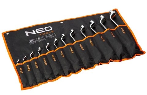 KLUCZE OCZKOWE ODGIĘTE 6-32MM, 12 SZTUK