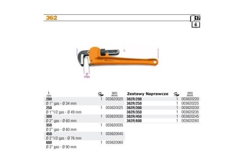 KLUCZ DO RUR WZMOCNIONY 1,1/2''