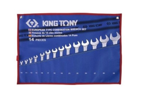 KOMPLET KLUCZY PŁASKO-OCZK. CALOWYCH 14 SZTUK 3/8''-1-1/4''