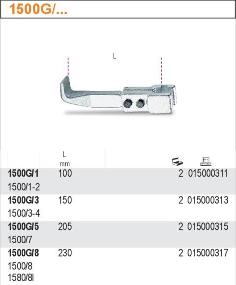 RAMIONA DO ŚCIĄGACZY 1500/1-2, 2 SZT.