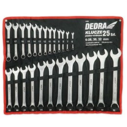 KOMPLET KLUCZY PŁASKO-OCZKOWYCH 25-SZTUK 6-32MM