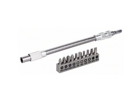 ZESTAW BITÓW 11SZT. + ELASTYCZNA PRZEDŁUŻKA 200 MM