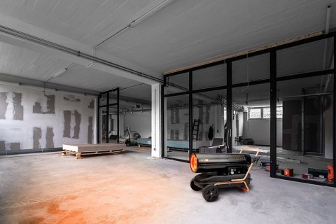 NAGRZEWNICA OLEJOWA 50KW ZBIORNIK 50L KÓŁKA