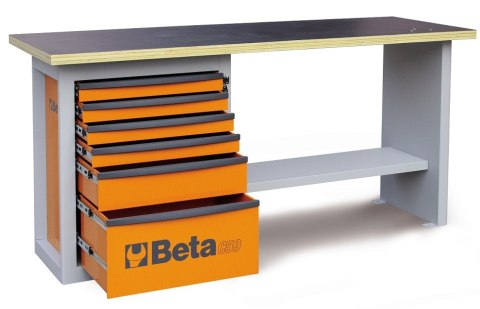 STÓŁ WARSZTATOWY C59A POMARAŃCZOWY