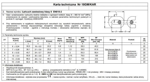 ŁAŃCUCH ZAWIESIOWY CZARNY 6MM G8 WLL 1.12T EN818-2