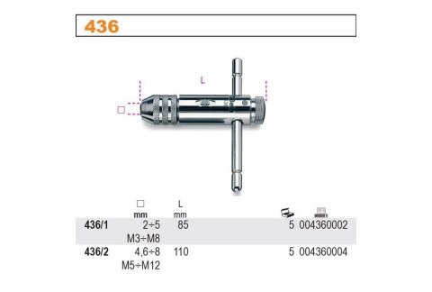 POKRĘTŁO DO GWINTOWNIKÓW Z MECHAN.ZAPADKOWYM M5-M12