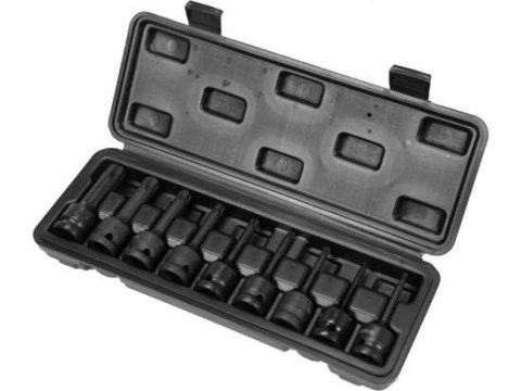 ZESTAW UDAROWYCH KLUCZY TRZPIENIOWYCH 1/2'' TORX 9 SZT