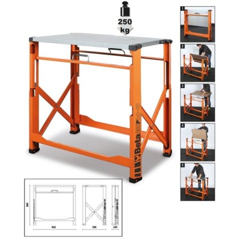 STÓŁ ROBOCZY SKŁADANY C56P POMARAŃCZOWY