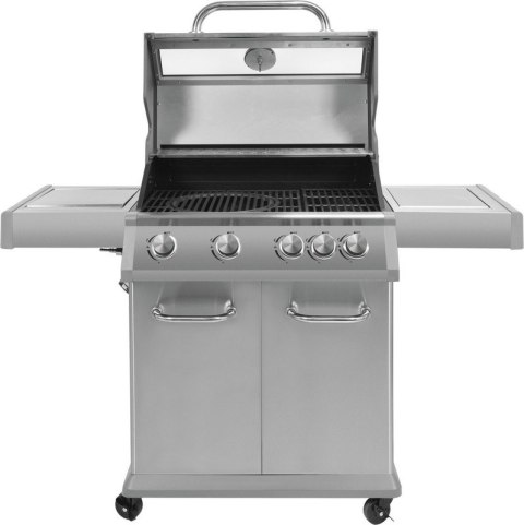 GRILL GAZOWY 4+1 STAL NIERDZEWNA 14.2KW, Z SZYBĄ