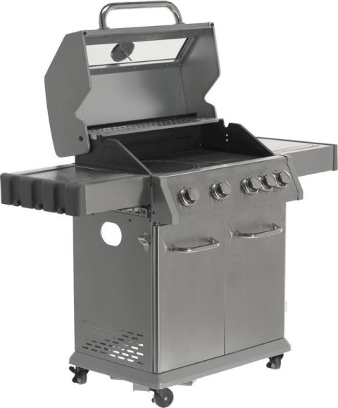 GRILL GAZOWY 4+1 STAL NIERDZEWNA 14.2KW, Z SZYBĄ