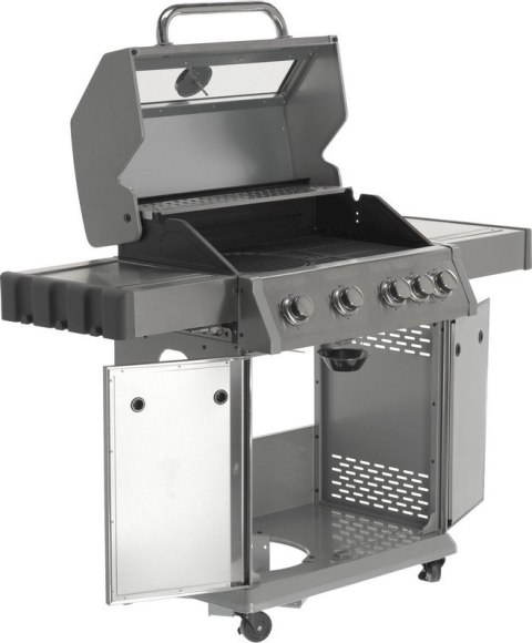 GRILL GAZOWY 4+1 STAL NIERDZEWNA 14.2KW, Z SZYBĄ