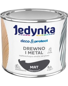 JEDYNKA DECO&PROTECT DREWNO I METAL MAT GRAFITOWY 0,2L