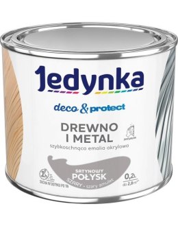 JEDYNKA DECO&PROTECT DREWNO I METAL SAT SZARY 0,2L