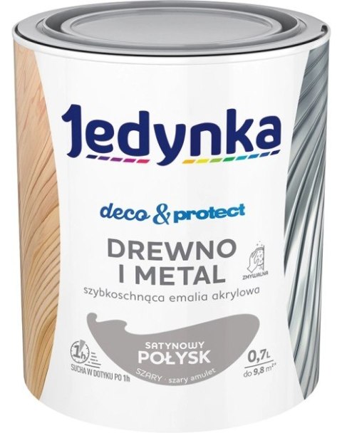 JEDYNKA DECO&PROTECT DREWNO I METAL SAT SZARY 0,7L