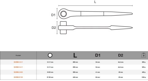 KLUCZ DO RUSZTOWAŃ 27MM 30MM